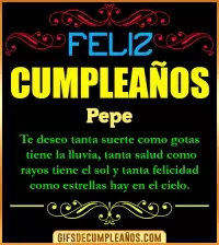 Frases de Cumpleaños Pepe